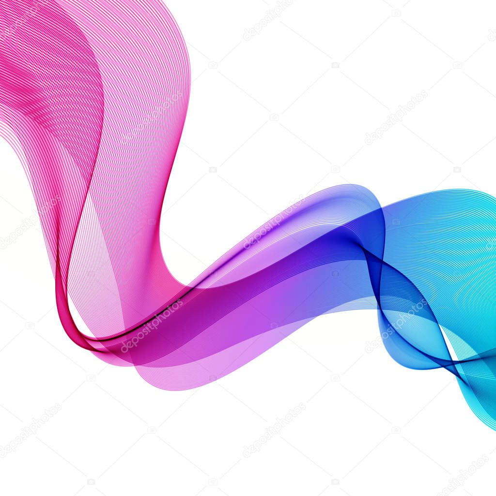 Abstract vector background with blue and pink smooth color wave