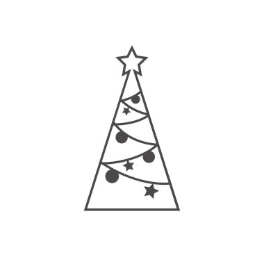 Neşeli Noel ağacı üzerinde beyaz izole. Vektör çizim