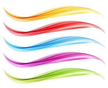 Soyut vektör şeffaf renk dalga kümesi.