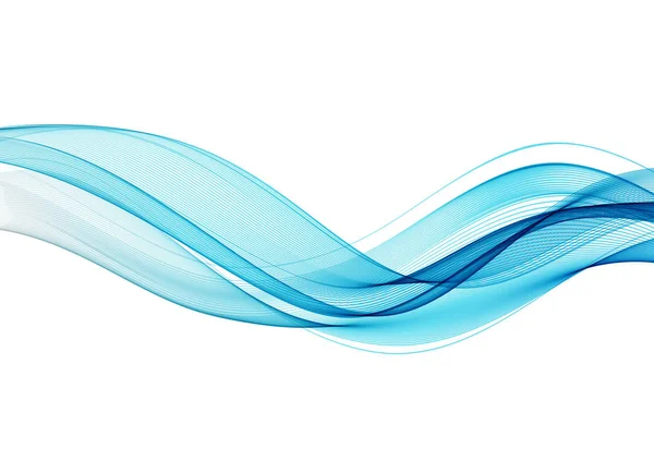 Vector blue abstract wave design element. Lignes de fumée — Image vectorielle