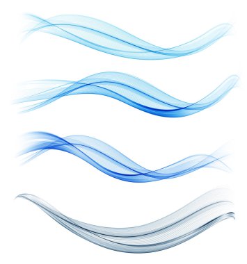 Mavi soyut dalga tasarım elementi kümesi