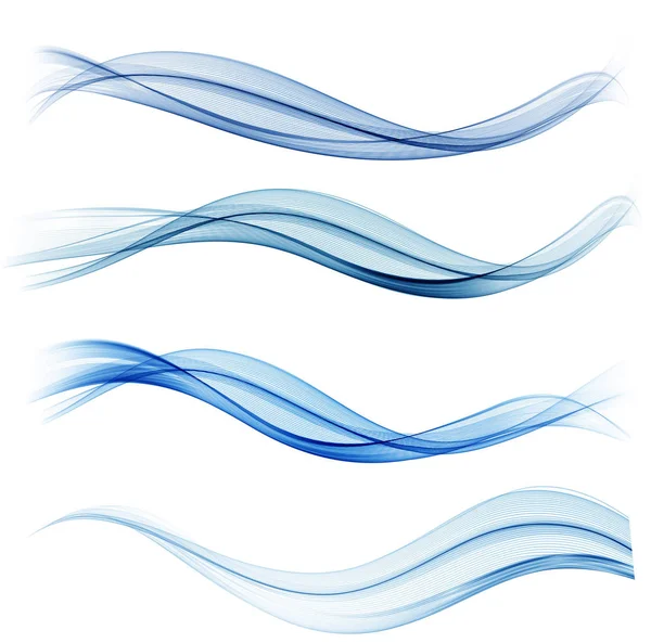 Set of blue abstract wave design element — Stock Vector