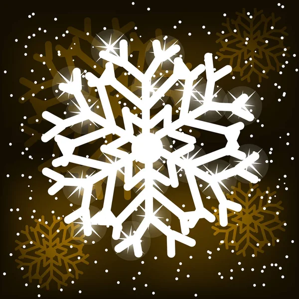 Snowflake Dark Background — Stock Vector