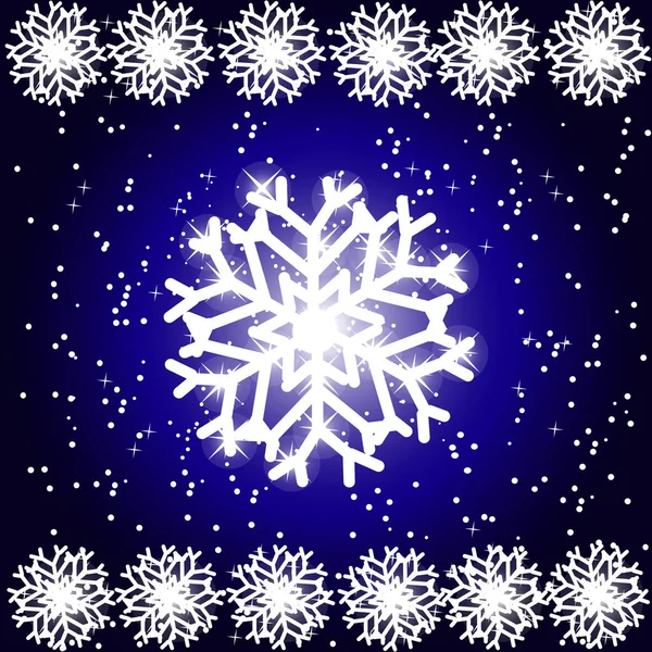 Copos Nieve Sobre Fondo Azul — Vector de stock