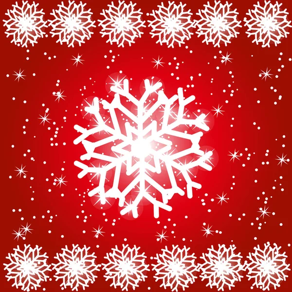 Snowflakes Red Background — Stock Vector