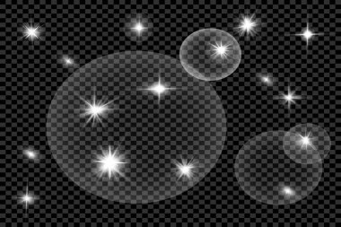 karanlık bir arka plan üzerinde 4 kamaşma