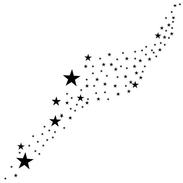 Stars White Background Black Star Shooting Elegant Star Meteoroid Comet — Stock Vector