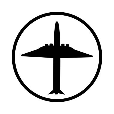 Uçak simge vektör, katı illüstrasyon, beyaz arka plan üzerinde izole piktogram