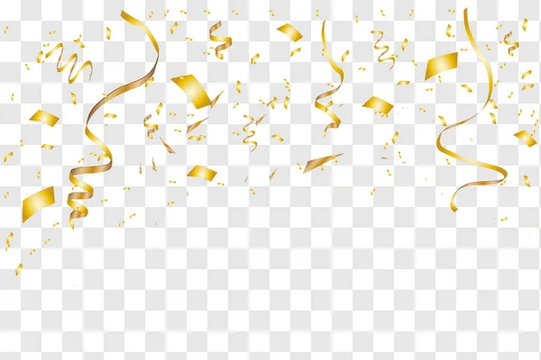Золота Конфетті Ізольована Конфітті Вибухнув Святкова Векторна Ілюстрація — стоковий вектор
