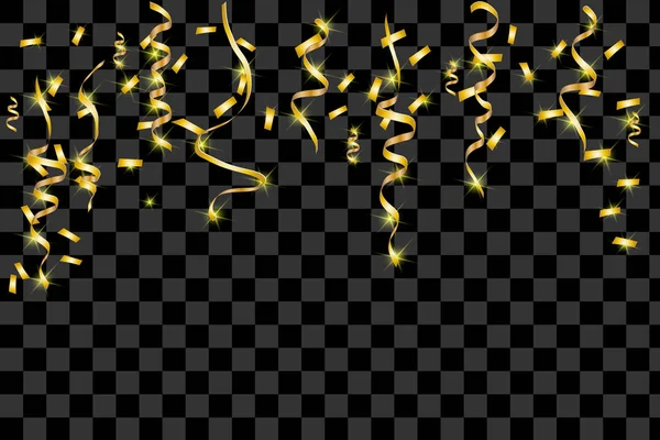 黒の背景にゴールドの輝きのテクスチャ コンフェッティの爆発だ 黒を基調とした金色の粒状の抽象的なテクスチャ デザイン要素 ベクトル図 Eps — ストックベクタ