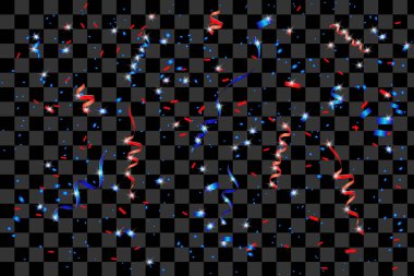 Vektör konfeti. Festival illüstrasyon. Parti popper siyah arka plan üzerine izole