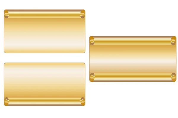 Rolagem Ouro Isolado Fundo Branco Banner Rolo Papel Dourado Design — Vetor de Stock
