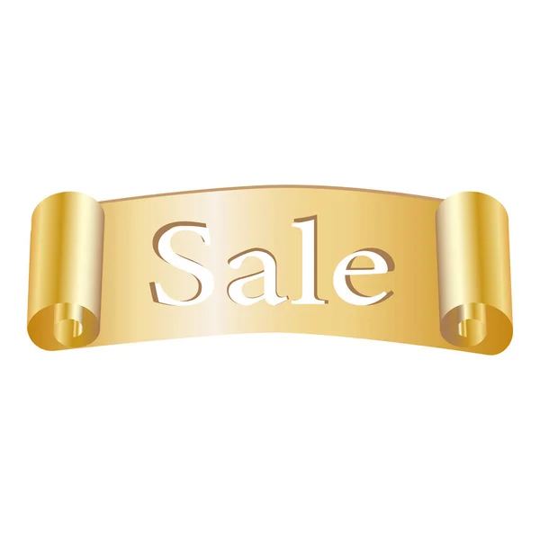 Banner Golden Sale Isolado Modelo Vetor — Vetor de Stock