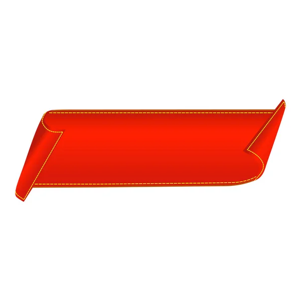 Bannière Vente Ruban Courbé Rouge Isolé Sur Fond Blanc Illustration — Image vectorielle