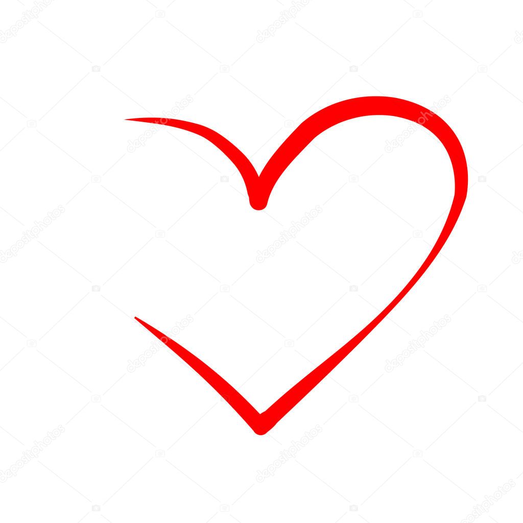 Vector heart shape isolated on a white background.