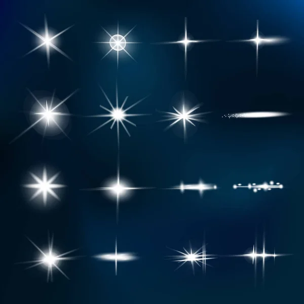 İzole sparkles ışıklar. Vektör çizim parlak objektif fişekleri ve kıvılcım.
