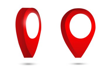 Beyaz arka plan üzerinde izole 3d harita işaretçi PIN