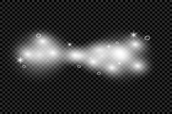 Étincelles Blanches Étoiles Paillettes Effet Lumière Spécial Vecteur Scintille Arrière — Image vectorielle