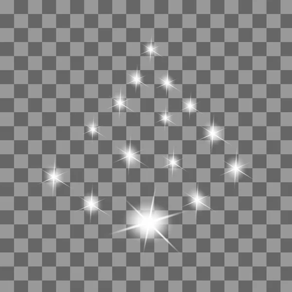 发光隔离白色透明光效应集 透镜耀斑 太阳闪光 火花和星星 抽象特效元素设计 — 图库矢量图片