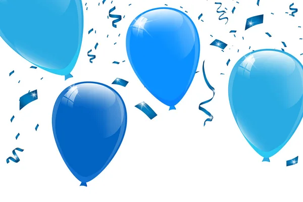 Blaue Luftballons Vektorabbildung Vorlage Für Die Feierlichkeiten — Stockvektor