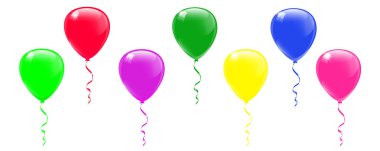 Beyaz arkaplanda balonlar