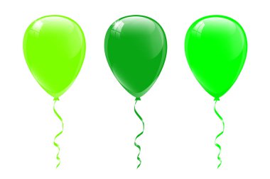 Yeşil Balonlar, vektör çizim.