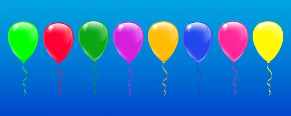 Balloons on sky . — Stock Vector