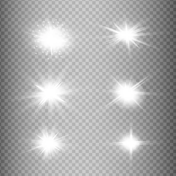 Brillo aislado luz transparente blanca — Archivo Imágenes Vectoriales
