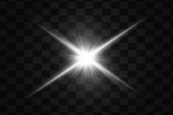 Efecto de luz blanca aislada brillante — Archivo Imágenes Vectoriales
