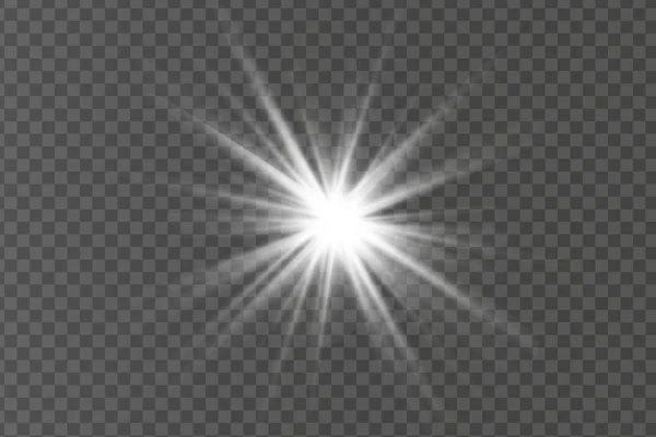 Efecto de luz blanca aislada brillante — Vector de stock