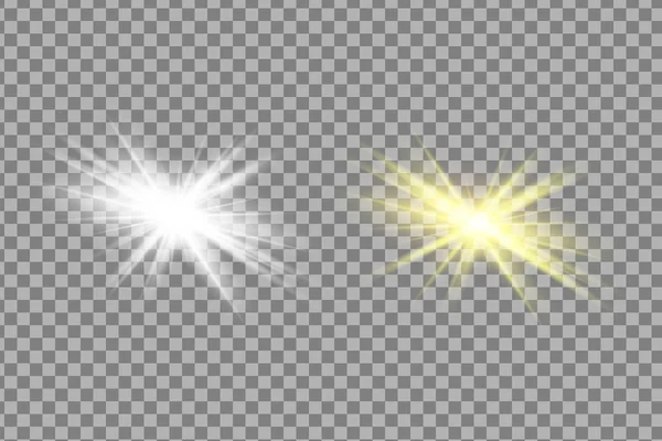 Efecto de luz blanca aislada brillante , — Vector de stock