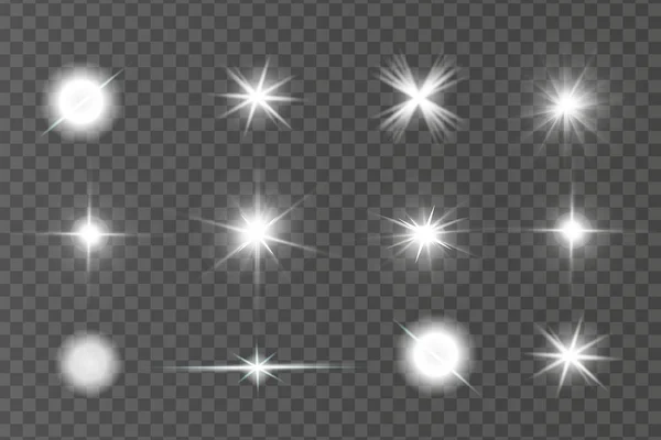 Effet de lumière blanche isolé lumineux , — Image vectorielle