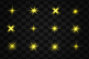 İzole sarı ışık efekti kızdırma,