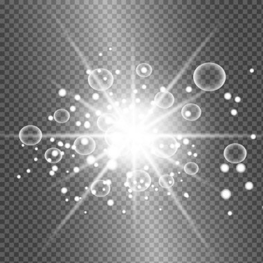 Parlayan izole beyaz ıșık etkisi,