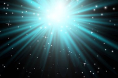 Vektör ışık efektleri. Mavi parlayan ışık
