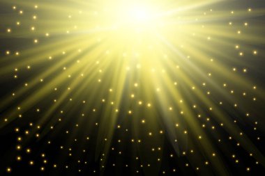 Vektör ışık efektleri. sarı parlayan ışık
