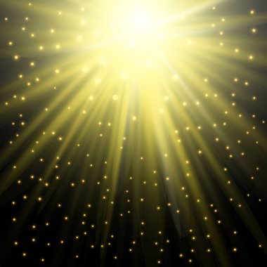Vektör ışık efektleri. sarı parlayan ışık