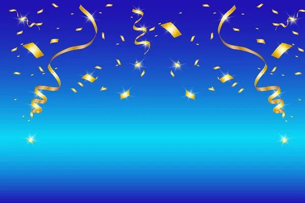 Vector golden confetti. Festive illustration. — Stock Vector