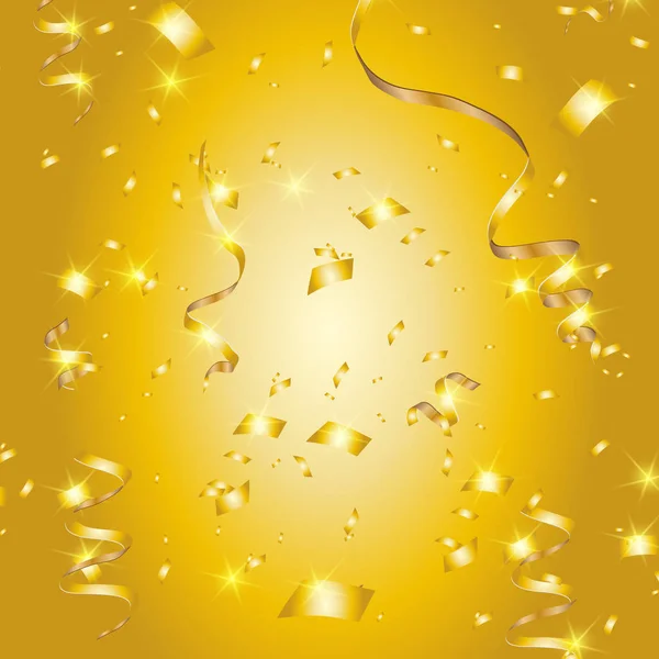 Vector golden confetti. Festive illustration. — Stock Vector