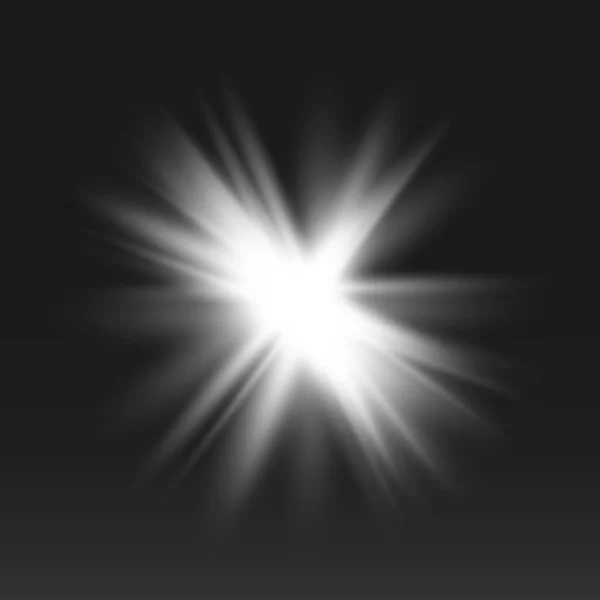 在黑色背景上孤立的发光效果 阳光闪烁着光芒和聚光灯 发光的效果 星星之火闪耀 — 图库矢量图片