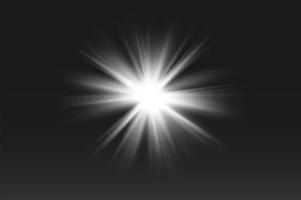 Des Effets Lumineux Lumineux Isolés Sur Fond Noir Flash Solaire — Image vectorielle