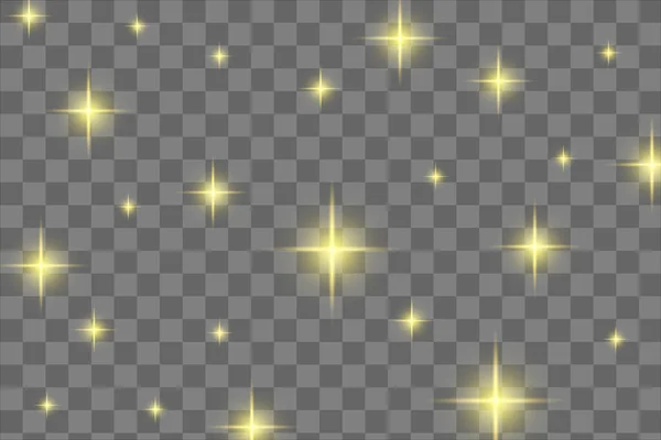 Faíscas Poeira Estrelas Douradas Brilham Com Luz Especial Vector Faíscas — Vetor de Stock
