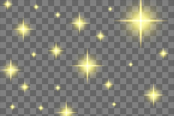 Faíscas Poeira Estrelas Douradas Brilham Com Luz Especial Vector Faíscas —  Vetores de Stock