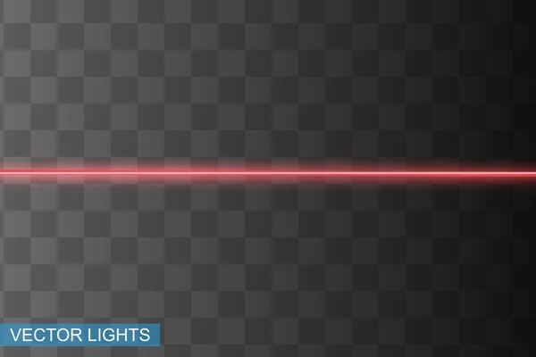 Raggio Laser Rosso Astratto Trasparente Isolato Sfondo Nero Illustrazione Vettoriale — Vettoriale Stock