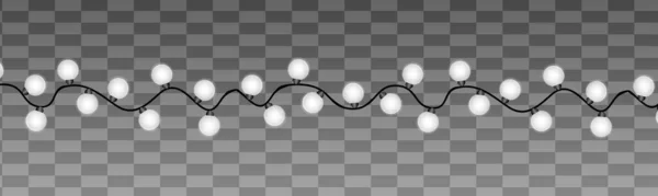 Luci Natale Isolate Sfondo Trasparente — Vettoriale Stock