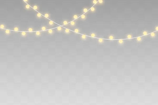 Saydam Arka Plan Üzerinde Izole Noel Işıkları — Stok Vektör