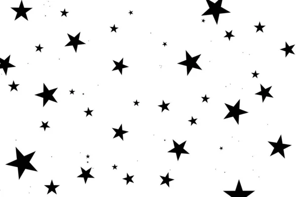 Beyaz Arka Planda Yıldızlar Siyah Yıldız Zarif Bir Yıldızla Kayıyor — Stok Vektör