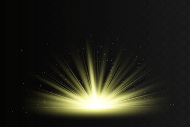 İzole edilmiş sarı ışık efekti, parlaklık