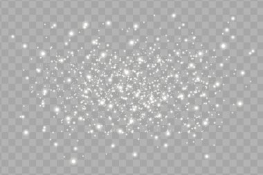 Şeffaf arkaplanda parlayan ışık efektleri izole edildi. Güneş ışınları ve spot ışıklarıyla parlıyor. Parlak ışık efekti. Parıltılı yıldız patlaması.