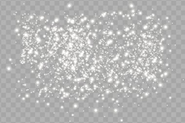 Şeffaf arkaplanda parlayan ışık efektleri izole edildi. Güneş ışınları ve spot ışıklarıyla parlıyor. Parlak ışık efekti. Parıltılı yıldız patlaması.